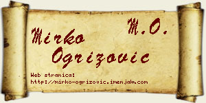 Mirko Ogrizović vizit kartica